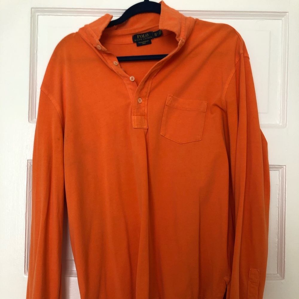 Men’s orange XL Ralph Lauren polo long sleeve